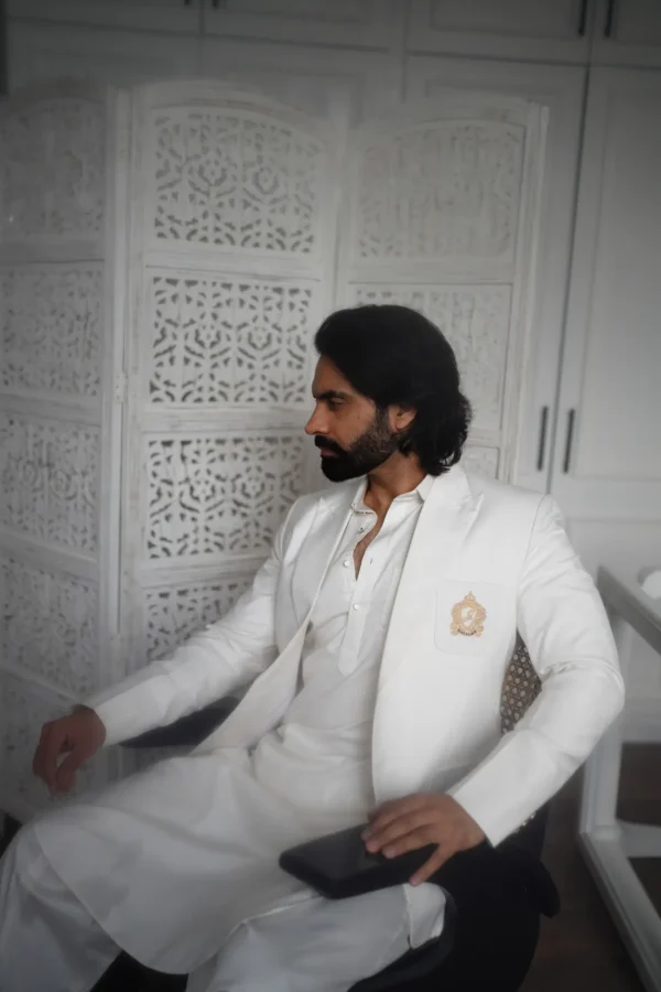Open Front White Blazer - Image 5