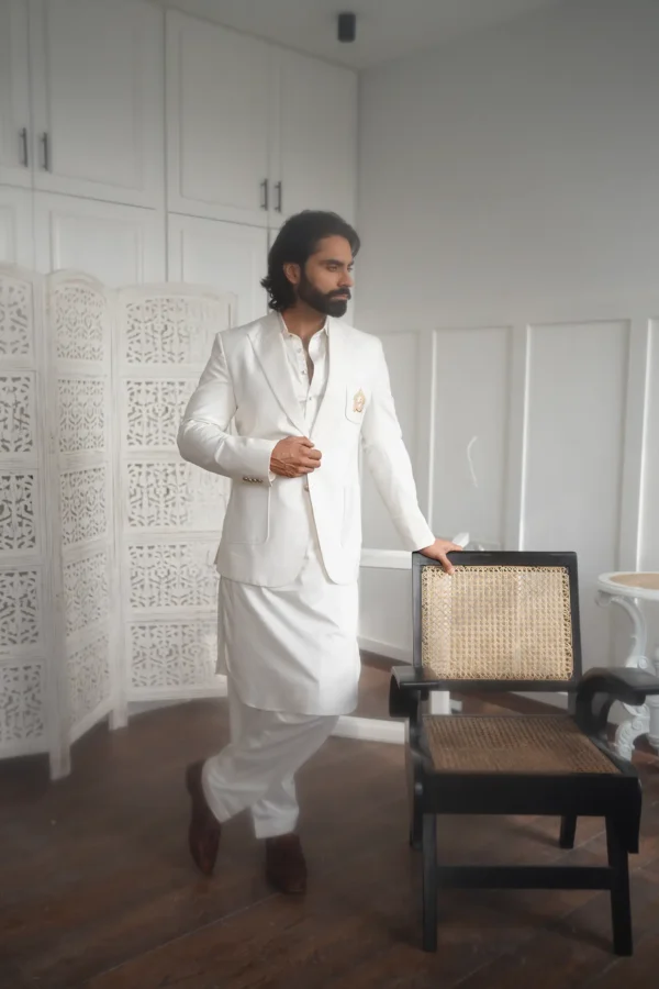 Open Front White Blazer - Image 2