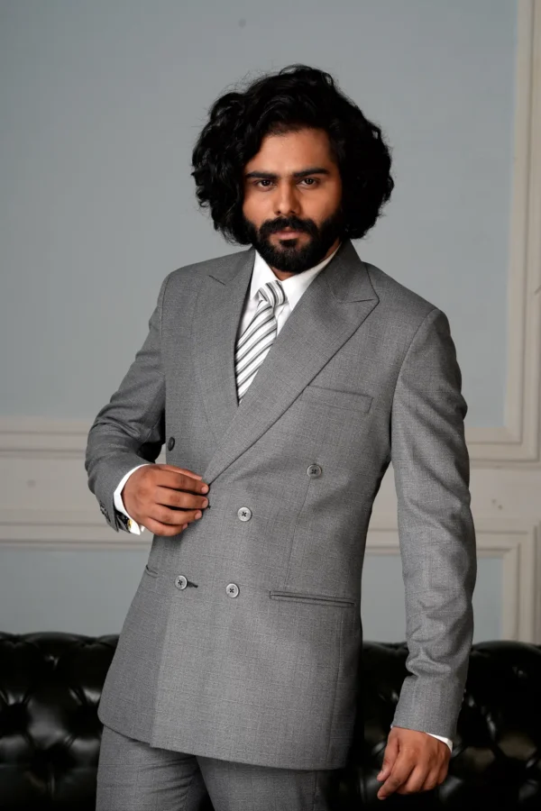 French Grey 2 Piece Suit - Image 3