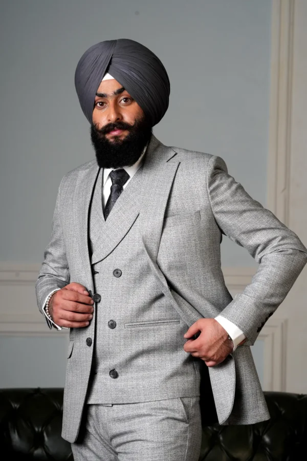 Slim-Fit Double Breasted 3 Piece Suit - Image 2