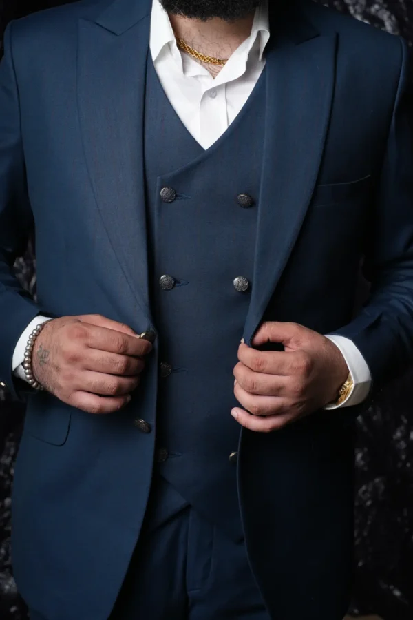 Navy Double-Breasted Tuxedo Trio - Image 2