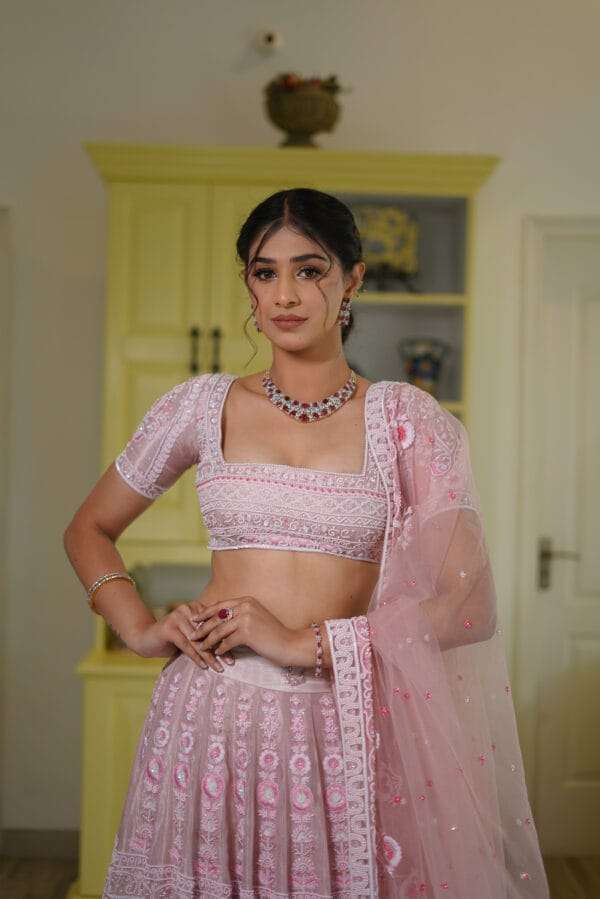 Pink pastel lehenga - Image 3