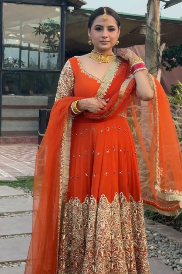 Royal Orange Wedding Anarkali