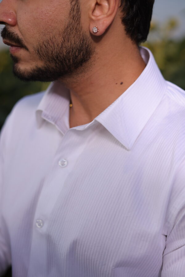 White Texture Formal Shirt