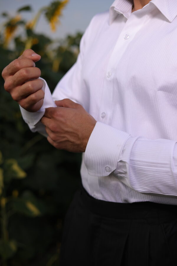 White Texture Formal Shirt - Image 3