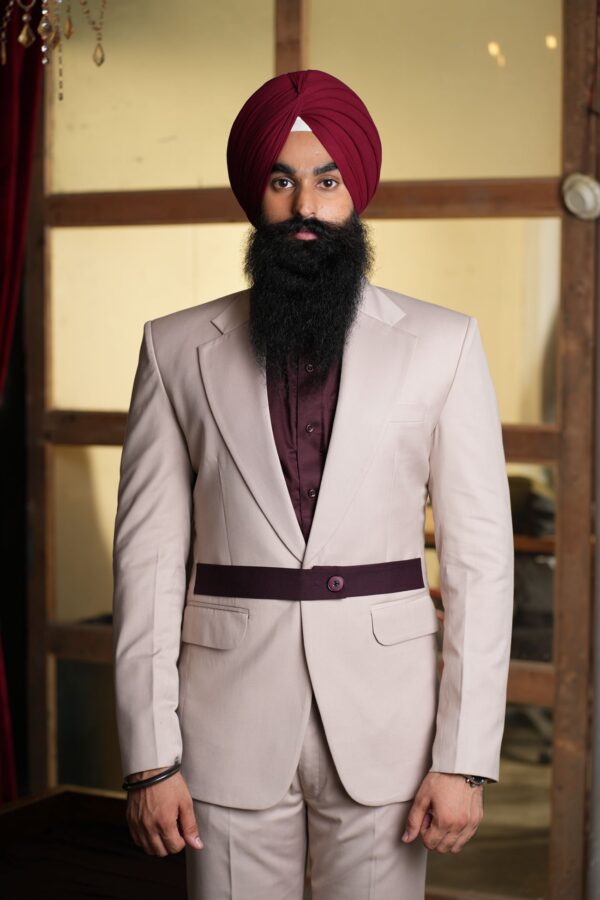 Champagne Maroon Power Suit - Image 2