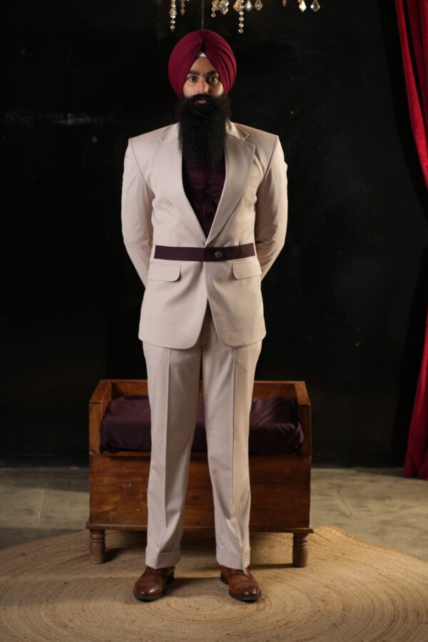 Champagne Maroon Power Suit