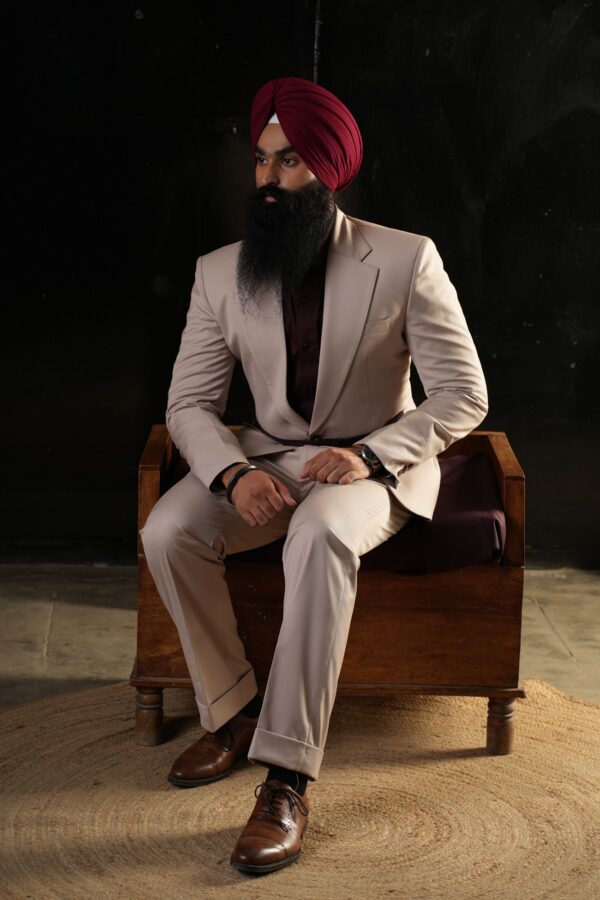 Champagne Maroon Power Suit - Image 5