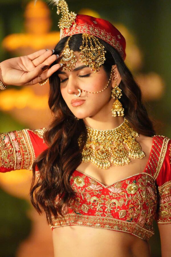 Golden Rose Grandeur Wedding Lehanga - Image 4
