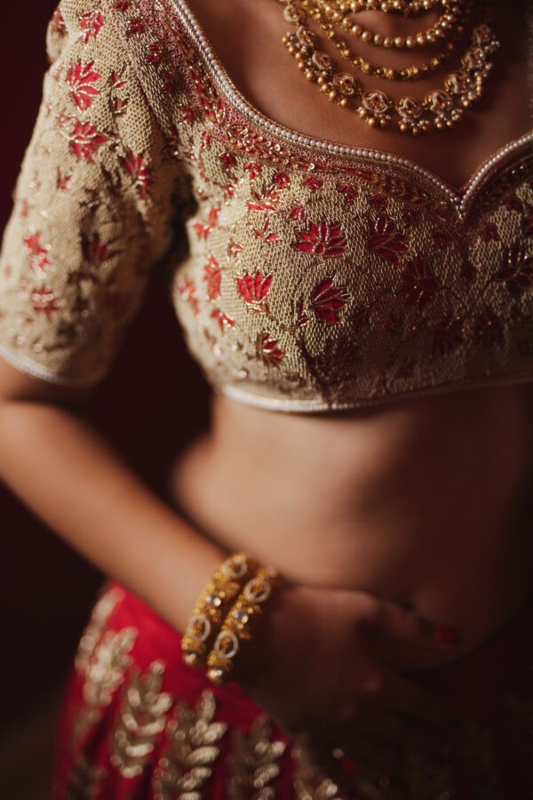 Scarlet Ember Bridal Lehenga - Image 2